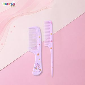 FR-C1021 Sisir Anak Set Isi 2pcs Karakter Kartun Lucu / Sisir Rambut Gagang Plastik 2IN1 / Hair Comb