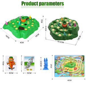 AILEBE ร้านอยู่ที่ไทย เกมกระดานกระต่ายตกหลุม กินแครอท เกมครอบครัวพ่อแม่ลูก ของเล่นเพื่อการศึกษา ของเล่น
