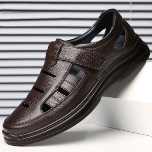 Free Shipping Sandals Leather Sandals Closed-Toe Sandals MenS Slip-On Sandals Non-Slip Casual Breathable Perforated Summer Shoes For Men
