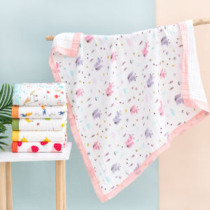 Khăn Tắm cho bé Jubon vải xô 6 lớp sợi tre Bo Viền khăn tắm xô cho bé sơ sinh size 105x105cm