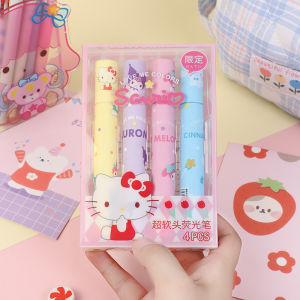 [SG Seller]Sanrio Morandi Color Series Eye-Caring Colored Highlighters Cute Cartoon Highlighter High Aesthetic Value Marker Pen Set