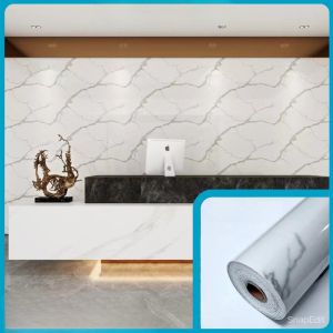 Wallpaper Dinding Roll Marble Vinyl Motif Keramik Marmer Decorasi Rumah