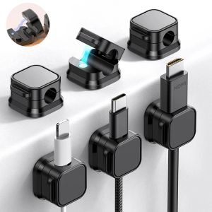 6Pcs Magnetic Cable Organizer - Power Cord Holder Clips - Data Cable Management - Charging Wire Manager - Home Office Storage Tools