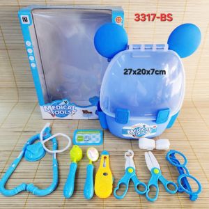 Đồ Chơi Trẻ Em Đồ Chơi Bác Sĩ Hộp Vali -Balo Bác Sĩ Màu Xanh Dành Cho Bé 3317-BS