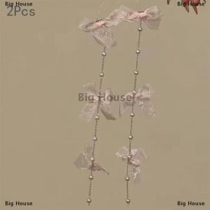 [COD] Big House 2Pcs Ancient Style Long Tassel Bow Hair Clip Ribbon Side Clips Princess Fairy Ribbon Headdress Hair Accessories Gifts
