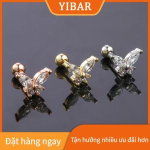YIBAR 1pcs bướm Bông tai cho phụ nữ tai xương móng tay sụn Bông tai xoắn ốc Stud Bông tai cơ thể đồ trang sức quà tặng
