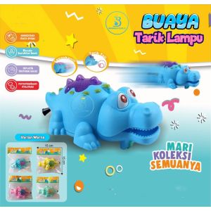 Mainan BUAYA Crocodile Tarik Bisa Jalan Lampu BA 08/Mainan Buaya Lampu/Mainan Murah/Mainan Animal Hewan/Mainan Mengenal Hewan/Mainan Buaya