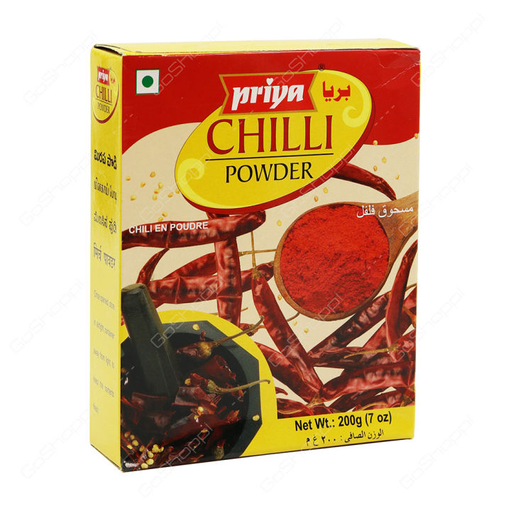 PRIYA CHILLI POWDER BOX 200GMExpiry Date Aug 2025 Lazada Singapore