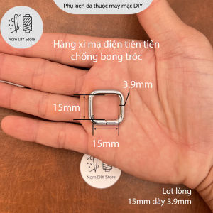 Khoen Vuông Khoen Chữ Nhật Hợp Kim Mạ Bạc Sáng Dày 4.7mm Nhiều Size Phụ Kiện Làm Túi Xách Da Handmade DIY