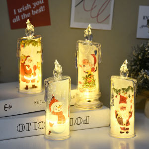 Christmas LED Crystal Electronic Candle Lights Christmas Creative Night Light Atmosphere Lamp