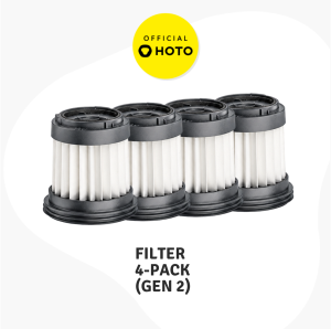 HOTO Handheld Car Vacuum Filter 4 Pack GEN 2 Washable HEPA Filter Replacement AutoCare Air Duster Home Cleaning