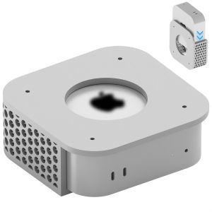 Geekria Máy tính để bàn dưới để bàn cho Mac Mini m4/2024 Mac mini M4 Pro 3D in màn hình gắn gắn tường dưới bàn đứng phụ kiện VESA đứng (Bạc)