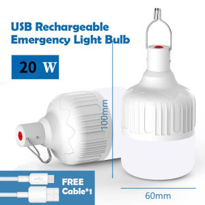 Lampu LED Tenaga Surya Lampu pengisian darurat di bohlam matahari bisa 300W /600W Tahan Air Luar Ruangan langsung mengisi bohlam di tenda Lampu 300W Bulb
