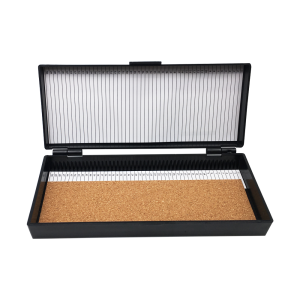 Microscope Slides Box 50 Places Slide Case Wood Pad Plastic Storage Box for Microscope Specimen Glass Slides 50 Pieces  Specifications
