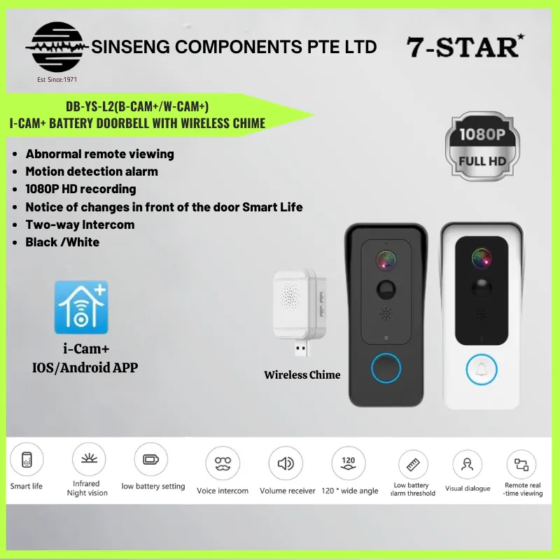 7-STAR* i-Cam+ Full-HD 1080P Rechargeable Battery Operated WIFI