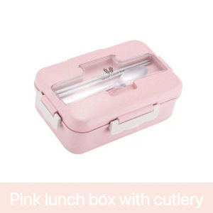 1000ML Lunch Box With Tableware Wheat Straw Food Storage Container Bento Boxe Lunch Boxe
