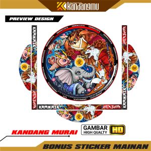 [COD] Jual sticker kandang universal sangkar murai Harga Terbaik & Termurah terupdate motif logo bola ikan koisayap srigala naga singa kartun 3d