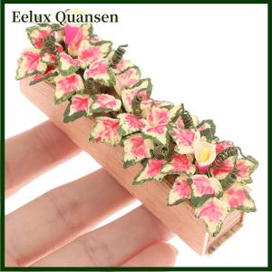 Eelux Nhà búp bê 1:12 thu nhỏ Bụi hoa Chậu cây hoa giường hoa bonsai Mô hình vườn trang trí nhà búp bê phụ kiện