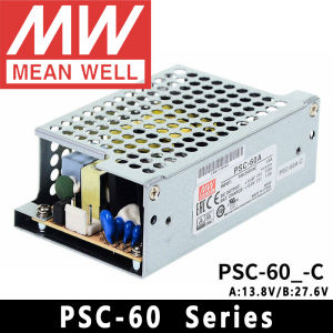 Mean Well PSC-60A/60B-C for Security/Alarm/UPS System meanwell 60W Single Output with Battery Charger UPS Function power supply
