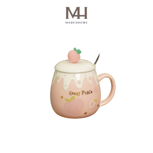 Ly sứ cao cấp họa tiết trái đào Made4Home size 400ml