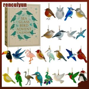 rencuiyun ปฏิทินจุตินกทะเล2025การนับถอยหลังสู่เทศกาลคริสต์มาสชายฝั่ง24วันพร้อมเครื่องประดับแก้วทะเลของตกแต่งวันหยุดและของขวัญที่ไม่เหมือนใคร