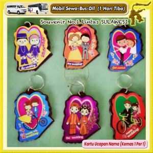 ( Isi 100 Pcs ) Souvenir GANTUNGAN KUNCI WEDDING kemas PLASTIK Suvenir Murah Makassar