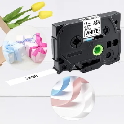61 Colors 12mm TZe 231 Laminated Tape TZe 231 tze 431 631 tze 231 334 335 Fluorescent Fabric Satin Ribbon Flexible Tapes Compatible for Brother P-touch Label Maker PT-D210 D400 E300 H100 H101C PT-1890 1100 1280