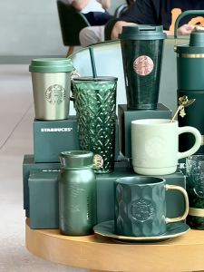 Starbucks 2026 Dark Green Shimmer Collectible Minimalist Glass Ceramic Mug Stainless Tumbler Gift