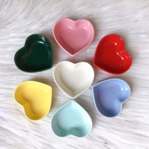 Chén Sứ Bát Sứ Bát Đĩa Decor Bàn Ăn Dễ Thương Đựng Nước Chấm Tim Mini Nhiều Màu S09