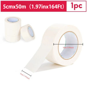 50m Long Masking Tape Beige Car House Oil Painting Single-sided Masking Tape Handwritten Protect The Wall Painting