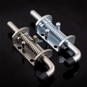 Heavy Duty Spring Latch Lock 304 Stainless Steel Spring Loaded Latch Barrel Bolt for Gate Shed Door Tailgate Garage