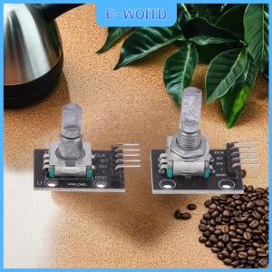 【E-WOITD】 โมดูลเข้ารหัสแบบหมุน KY-040ขนาด15 × 16.5มม. พร้อมลูกบิดสำหรับตัวควบคุมขนาดเล็ก Arduino ใช้โมดูลเข้ารหัสแบบปรับได้