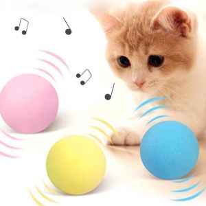 MOGU Smart Ball Cat Dog Kitten Automatic Rolling Pet Toy Exercise Play Cat Toy Ball Smart Touch Sound Interactive Pet Toy Squeak Ball Cute Cat Dog Gravity Ball