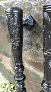 Handle Pintu Rumah Kuningan Antik Motif Godo Ukir Hitam Doff 77 cm 2 Pcs