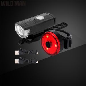 Bike Tail Light & Headlight Cycling Tail Lamp Rechargeable Bike Front Light 3 Modes LED Riding Warning Light Cycling Accessories
