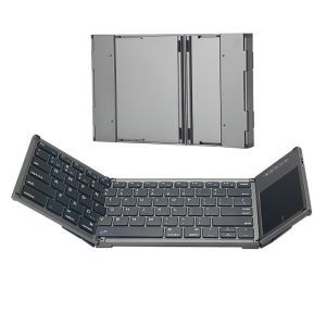 Bàn phím Gấp gọn không dây Bluetooth B66T - Tích hợp Chuột Touchpad - pin sạc - có hàng phím F1-F12 - Siêu nhẹ