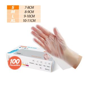 🇸🇬 100pcs Disposable TPE Gloves Powder Free Food Grade Kitchen Baking Cooking Use High Elasticity Gloves 食品级一次性手套