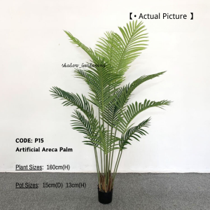 【SG Evergreen】Artificial Plant Artificial Areca Palm Tree Faux Tree Faux Potted Plants for Home Office Garden Hotel Deco