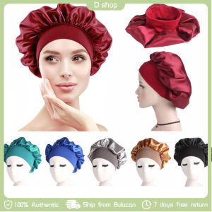 Silk Hair Sleeping Hat Satin Bonnet Sleeping Cap Hat for Girls Wide Comfortable Bath Hair Care Urban for Chemo Patient Silk Night Sleep Women Hair Cap Shower Caps