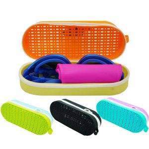 STVML Silicone Swim Goggle Case Portable Waterproof Zipper Eyeglasses Case Eyewear Protector Breathable Swimming Protection Box Men