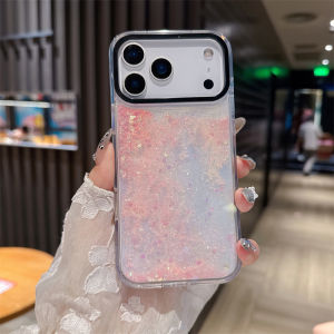 Glitter Quicksand Case for iPhone 17Pro 17 Pro Max Cover Women Brilliant Floating Move Sand Phone Shell Clear Hard Liquid Fundas