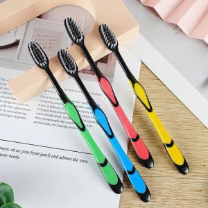 Combo 5 Bàn chải đánh răng than tre hoạt tính Hàn Quốc - Bàn chải đánh răng lông mềm màu đen tinh chất than tre