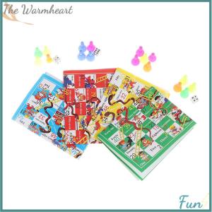 【The Warmheart】 Snake Ladder Plastic Flight Chess Set Family Party Board Games Toys for Kids
