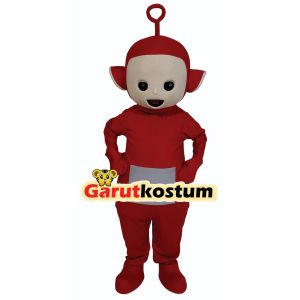 Kostum maskot badut teletubbies poo merah setelan dewasa lucu karnaval