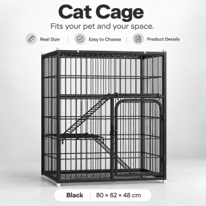COD Heavy Duty Big Cat Cage Indoor Pet House with Safe Lock Escape Proof Secure Door Cat Condo Cat Kennel Pet Cage Bottomless Easy Clean for Cats Kittens
