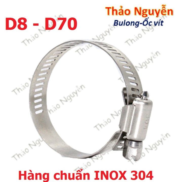 Đai siết inox, Cổ dê inox, Quai nhê xiết ống inox 304 size D8-D70 hàng ...