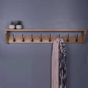 Kệ móc treo đồ gắn tường kiểu dáng cổ điển phong cách vintage trang trí nhà cửa - Gỗ tần bì nhập khẩu