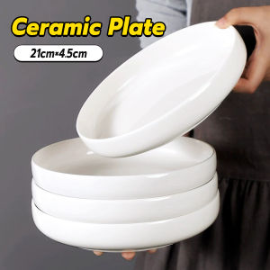 Onisa White Ceramic Steak Plate Dining Serving Dish Nordic Style Tableware for Home Restaurant 1Pc