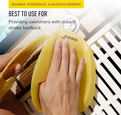 FINIS Agility Floating Swim Paddles - Strapless Design for Stroke Technique - Instant Feedback