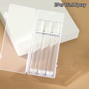 MAJESTI 3/4Pcs Clear Travel Refillable Bottle 5-15ML Empty Lotion Sprayer Bottle Press Pump Cosmetic Container